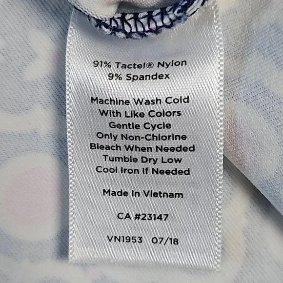 Talbots Navy & Pink Geometric Print Split Mockneck Short Sleeve Shift Dress - Picture 15 of 16